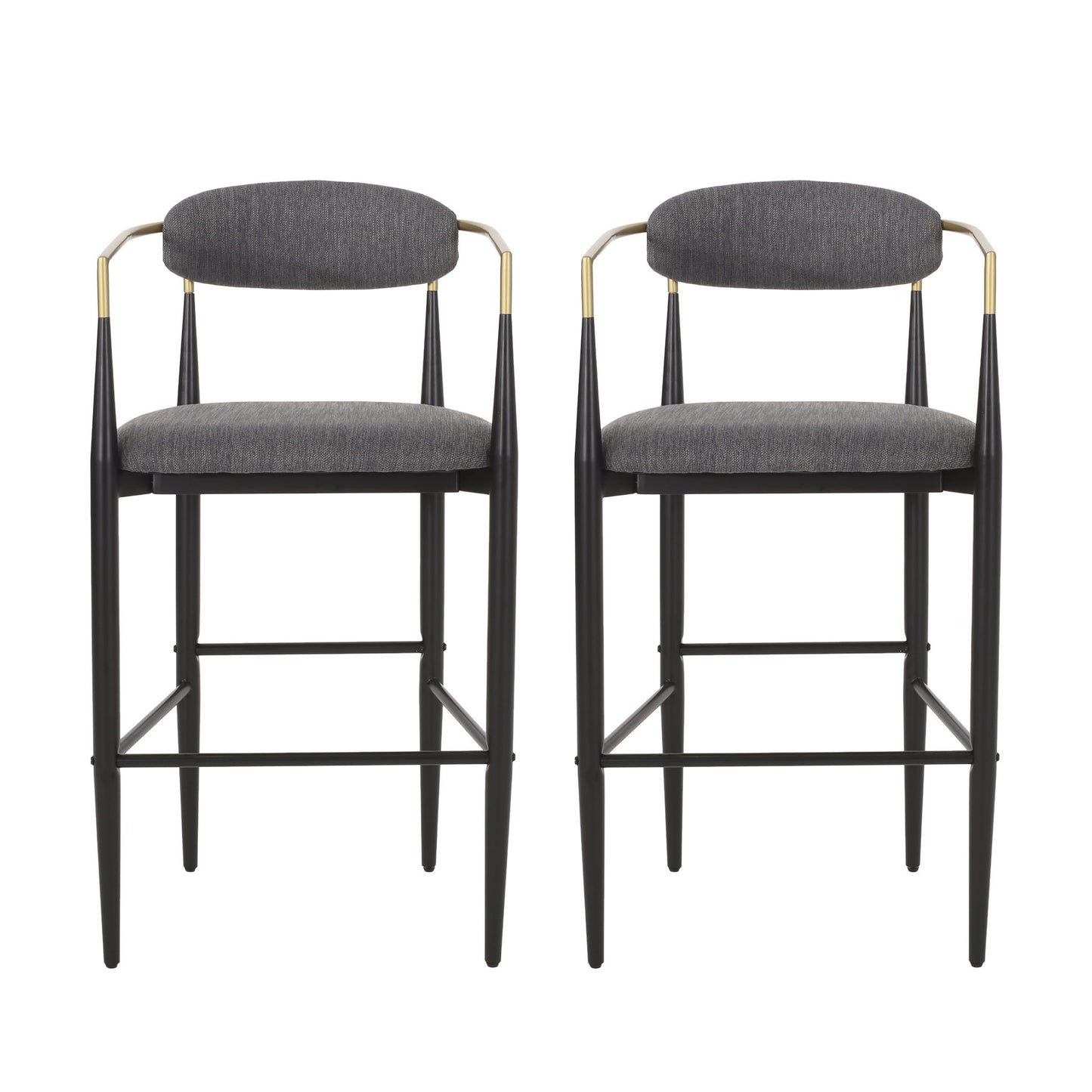 Modern Bar Stools With Armrests (Set of 2)