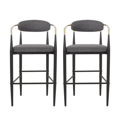 Modern Bar Stools With Armrests (Set of 2)