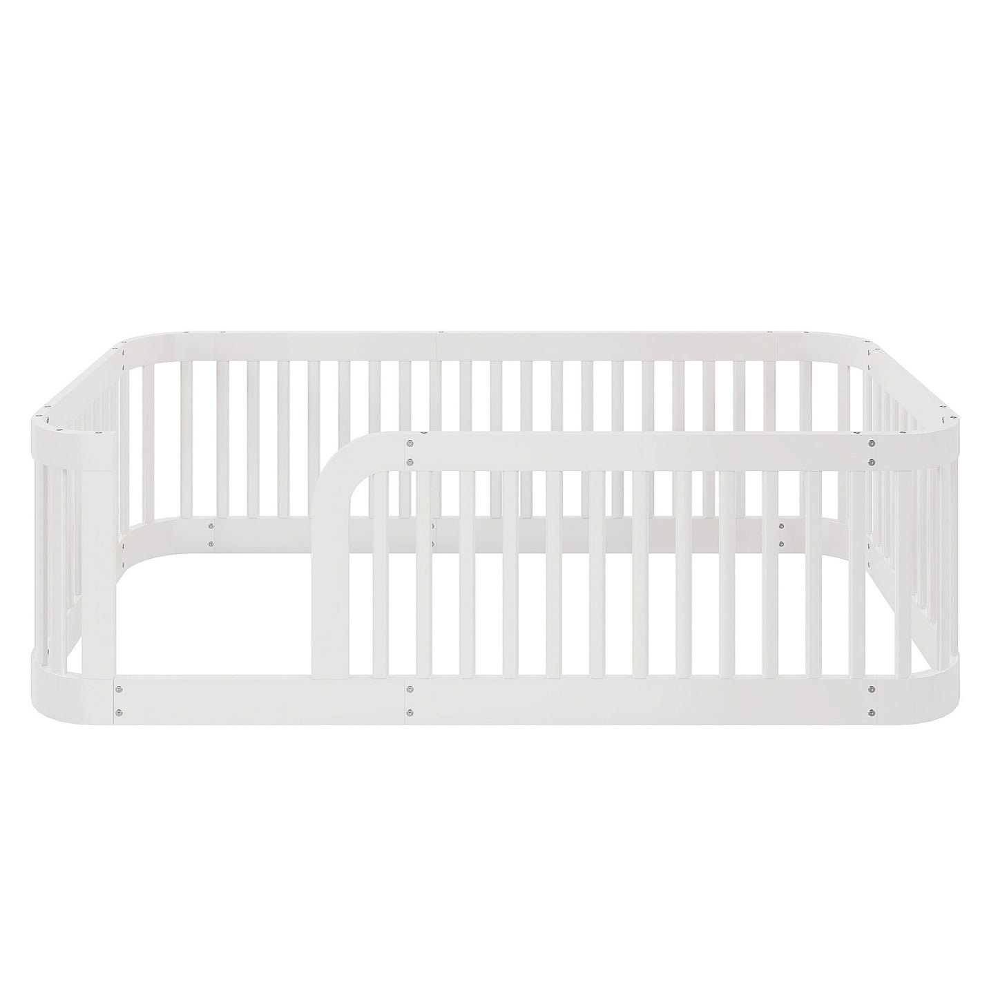 Wood Floor Bed Frame With Fence