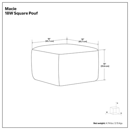 Macie - Square Woven Outdoor / Indoor Pouf - Gray / White