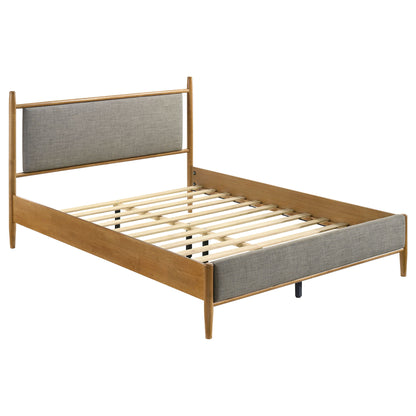 Panel Platform Bed With Upholstered Headboard And Footboard
