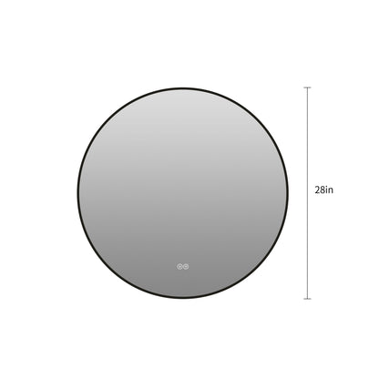 Round Framed Dimmable ED Bathroom Mirror With Anti Fog