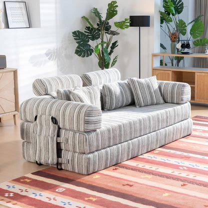 Convertible Sleeper Sofa Bed With High Density Compressed Sponge, Upholstered Couch For Living Room