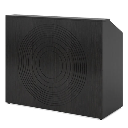 Modern Reception Desk, Front Desk Table With Cable Grommet & Privacy Panels