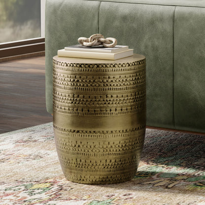 Johnsen - Handcrafted Large Metal Accent Table