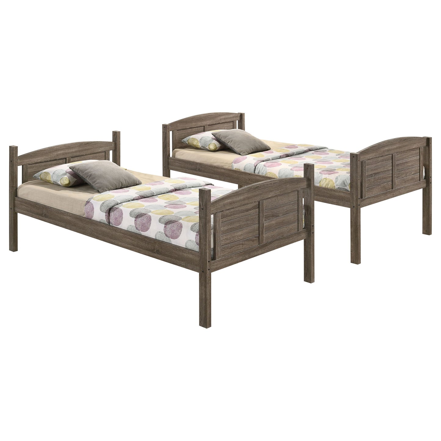 Shasta - Twin Over Twin Bunk Bed With 2 Twin Mattresses - Brown