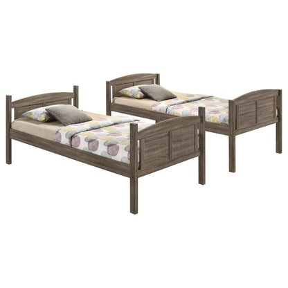 Shasta - Twin Over Twin Bunk Bed With 2 Twin Mattresses - Brown