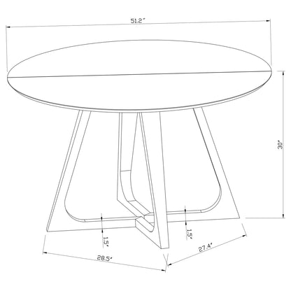 Imani - Round Marble Dining Table - Gold