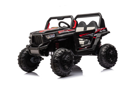 12V7A*2 30W*4 Four-Wheel Drive Seat One Button Start, Forward And Backward, High And Low Speed, Music, Front Light, Power Display, Two Doors Can Open, 2.4G R / C, Seat Belt Four Wheel Absorber