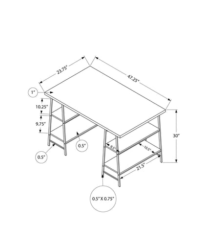 Computer Desk For Home Office, Storage Shelves, Industrial Design
