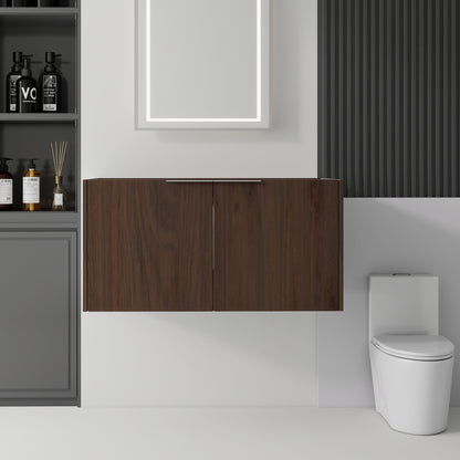 Floating Bathroom Vanity Cabinet With Soft Close Double Doors, Spacious Interior Storage, Wall Mounted, Cabinet Only