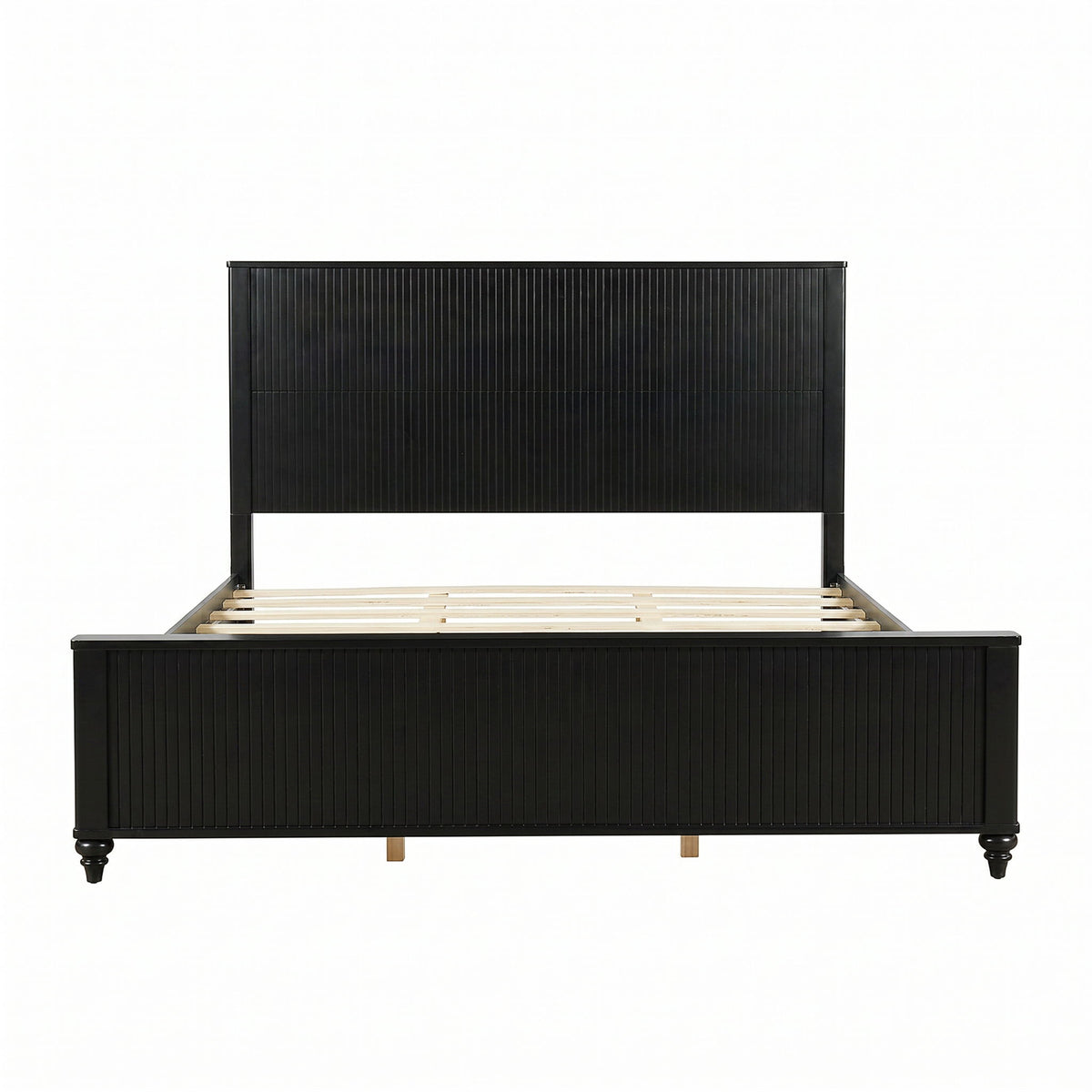 Fluted Platform Bed Frame, No Box Spring Needed