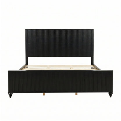 Fluted Platform Bed Frame, No Box Spring Needed