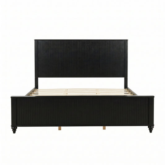 Fluted Platform Bed Frame, No Box Spring Needed