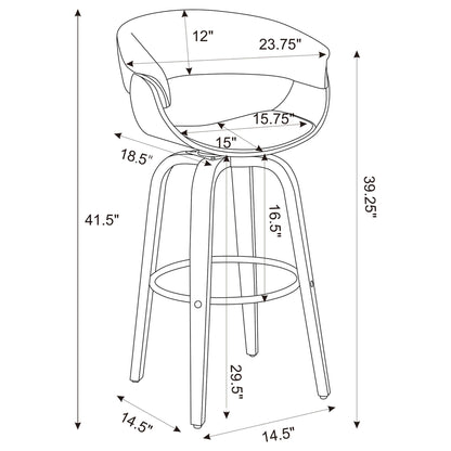 Swivel Bar Stool Elegant Design With Upholstery - Walnut