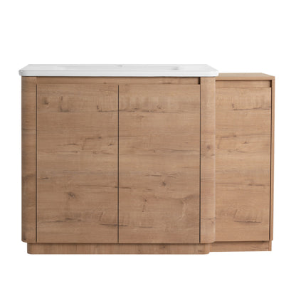 Freestanding Bathroom Vanity With Sink, 1 Small Storage Cabinet, Soft Close Door