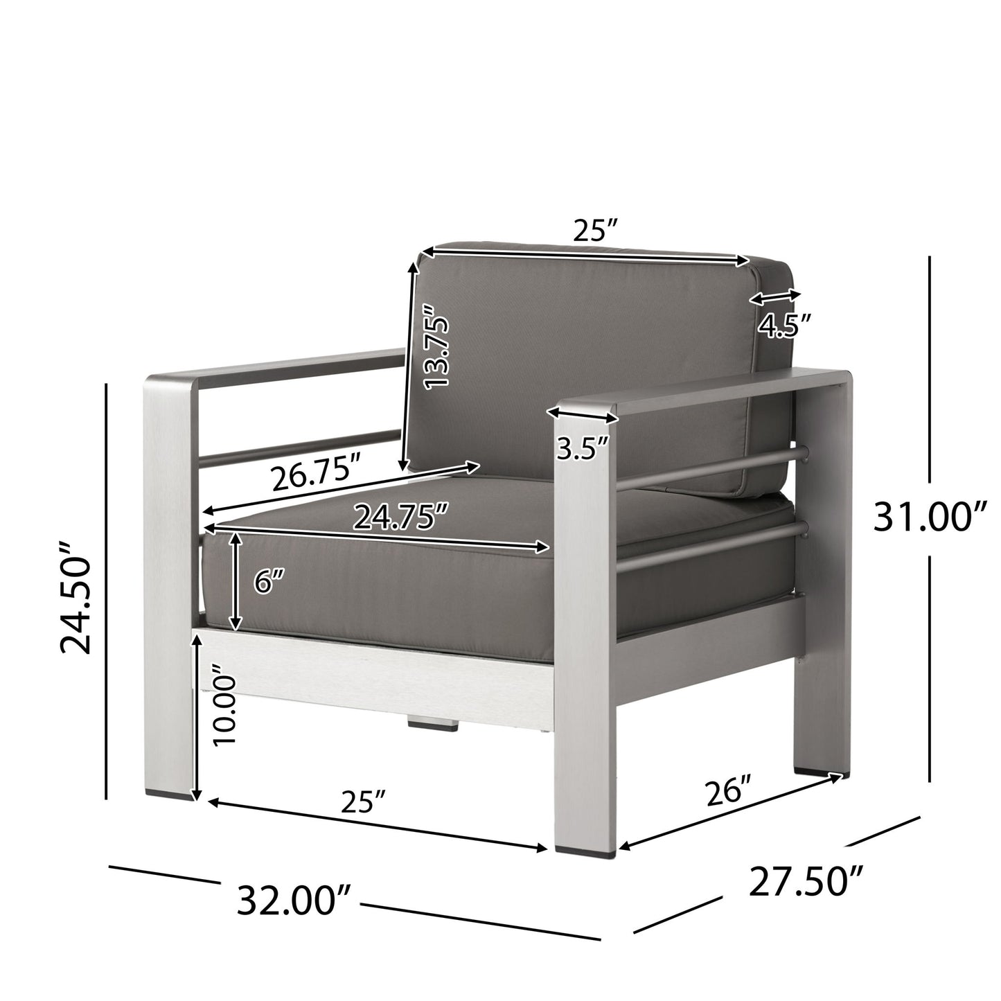 Cape Coral - 4 Pieces Outdoor Patio Chat Set