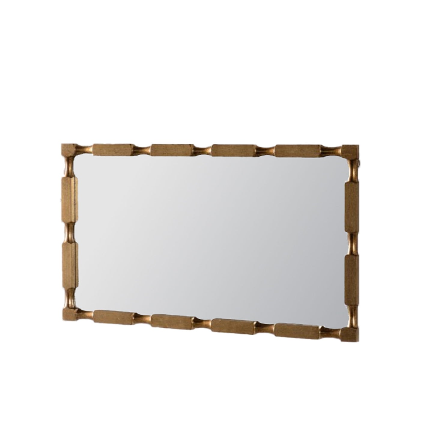 Rectangular Wall Mirror With Frame For Living Room - Gold