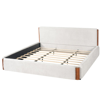 Modern Upholstered Platform Bed Frame With Accents