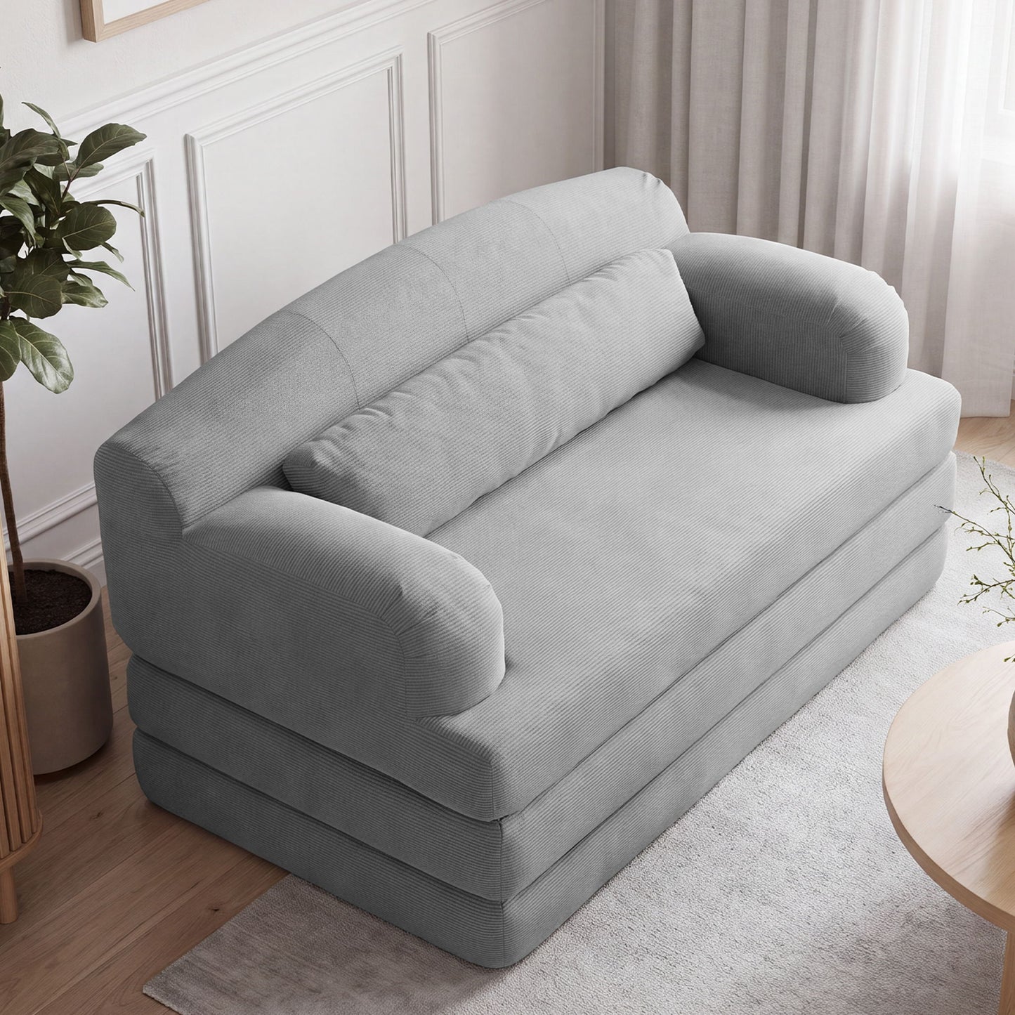 2 Seater Sofa Bed, Compact Foldable Floor Couch
