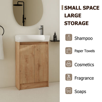 Freestanding Bathroom Vanity & Sink, Soft Close Doors