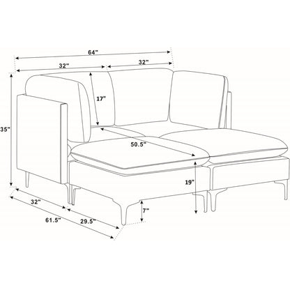 Upholstered Modular Sectional & Tall Legs