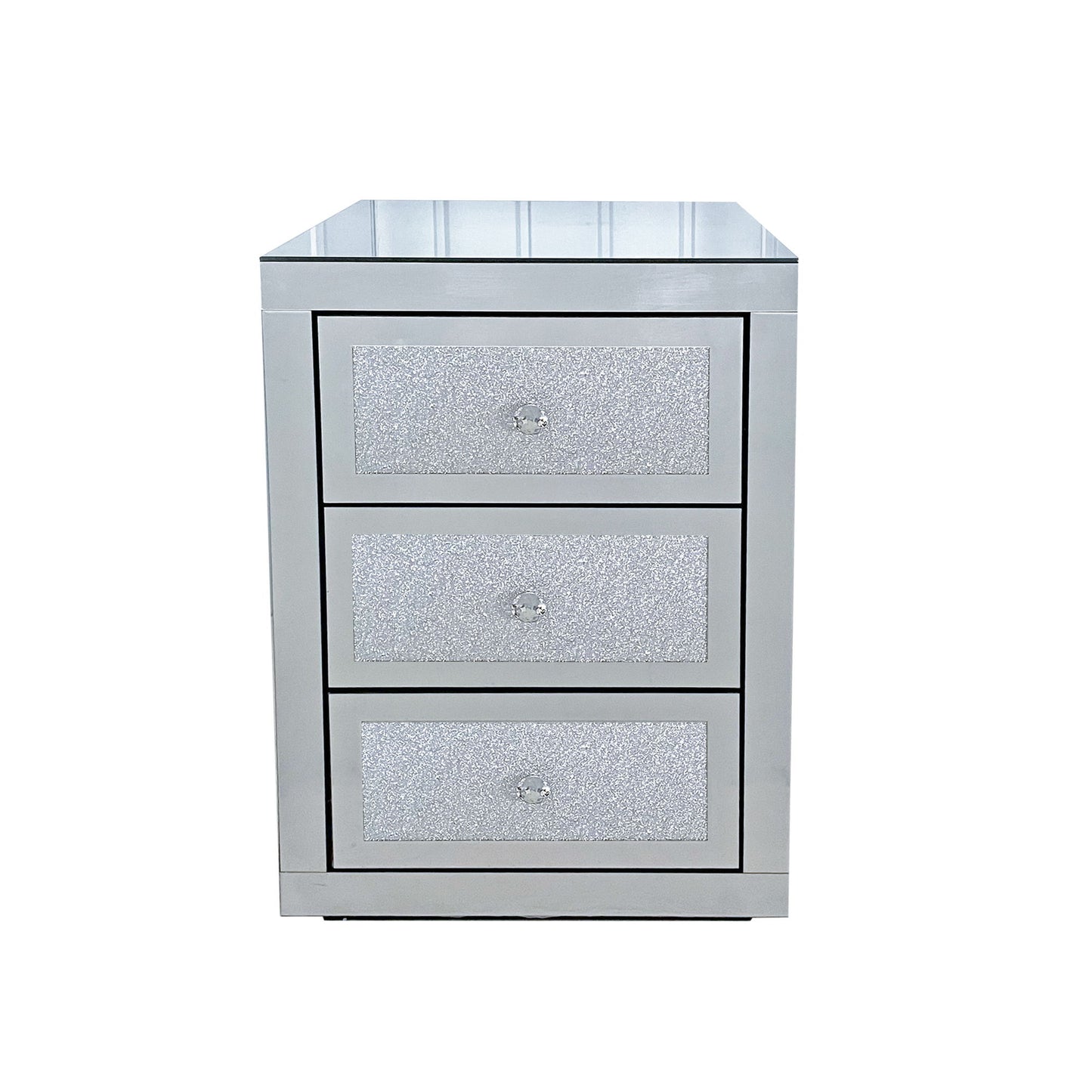 3 Drawer Nightstand - Silver