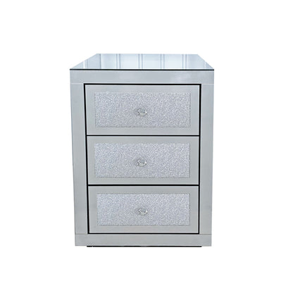 3 Drawer Nightstand - Silver