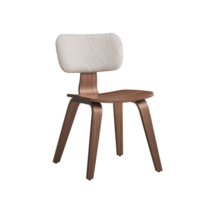 Casson - Boucle 7 Walnut Side Chair (Set of 2) - White / Walnut