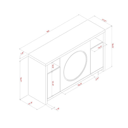 Nancy - Entertainment Unit With Bluetooth Speaker And LED Lighting - Gray
