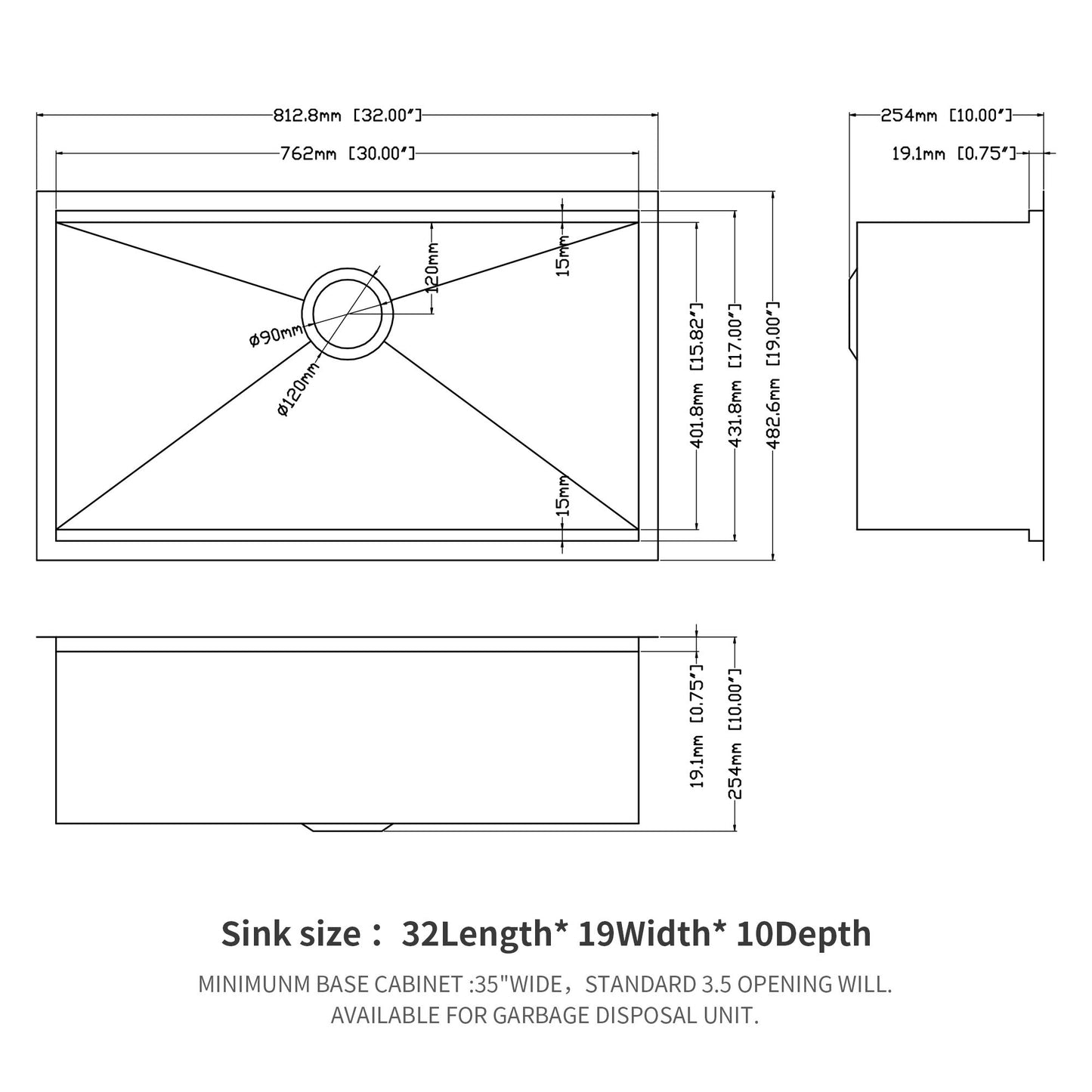 Single Bowl, Undermount Workstation, Kitchen Sink With Accessories
