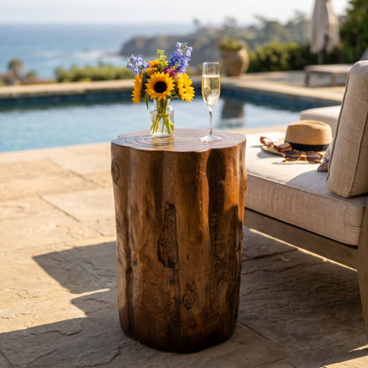 Rustic Tree Stump Side Table