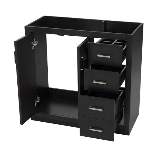 Retro Style Bathroom Vanity, 3 Drawers & Soft Closing Doors