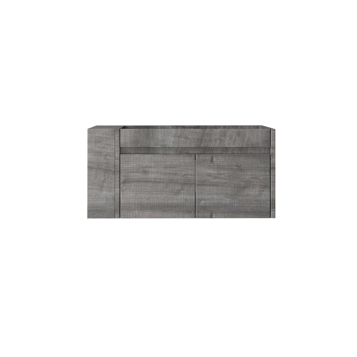 Floating Bathroom Vanity Cabinet, Soft Close Double Drawers, Open Side Storage, Wall Mounted, Cabinet Only