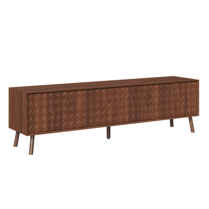 70" TV Stand For TVs Up To 80", Soft Closing Hinges And Cable Management - Walnut