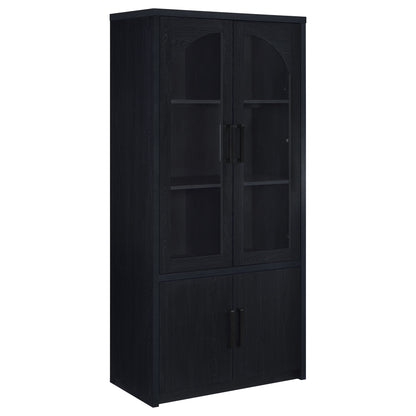 Shayne - 4 Door Display Cabinet With LED Lighting - Black