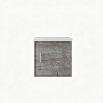 Floating Bathroom Vanity Combo, Wall Mounted Cabinet With Sink & Soft Close Doors For Small Bathrooms