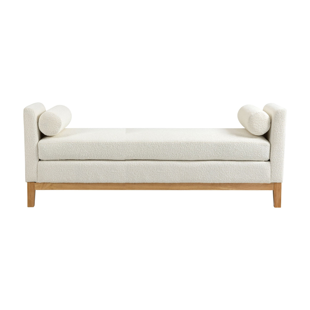 Upholstered End Of Bed Bench With Arms & 2 Bolsters For Bedroom