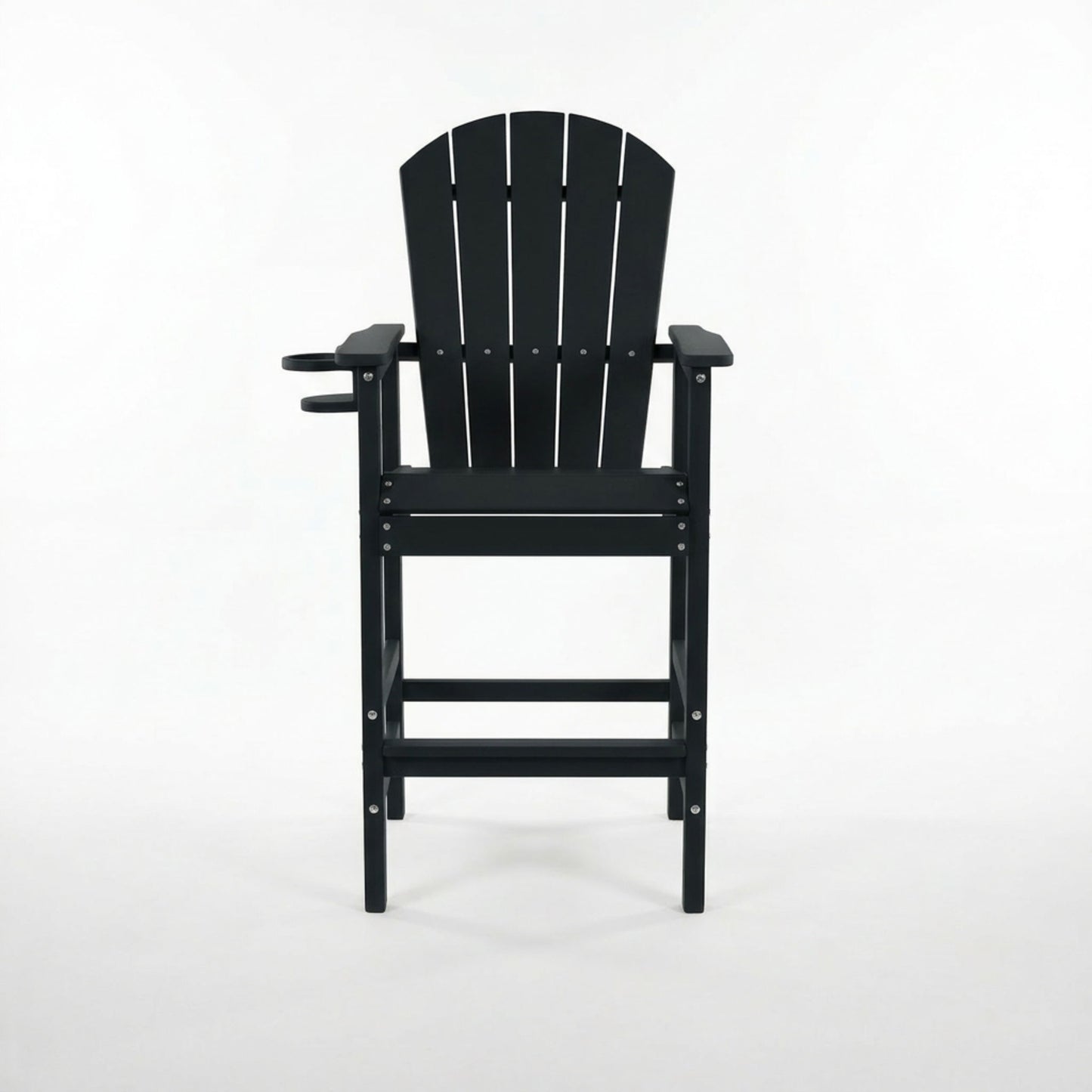 Bar Height Adirondack Chair With Cup Holder And Armrests