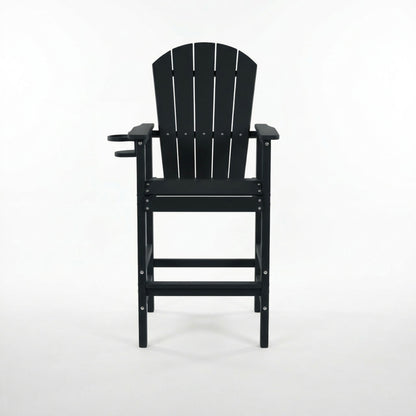 Bar Height Adirondack Chair With Cup Holder And Armrests