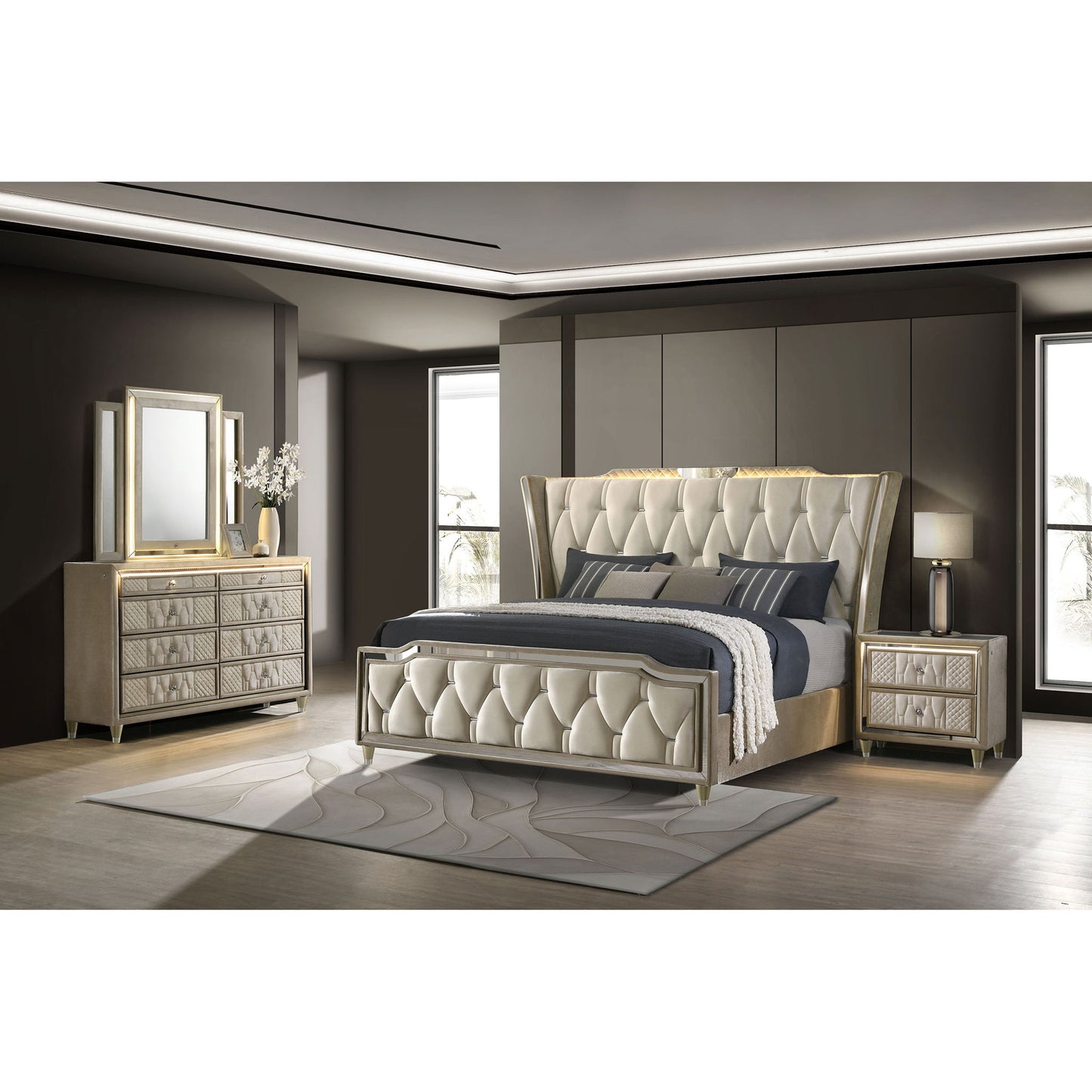 Mika - Bedroom Set With LED Lighting