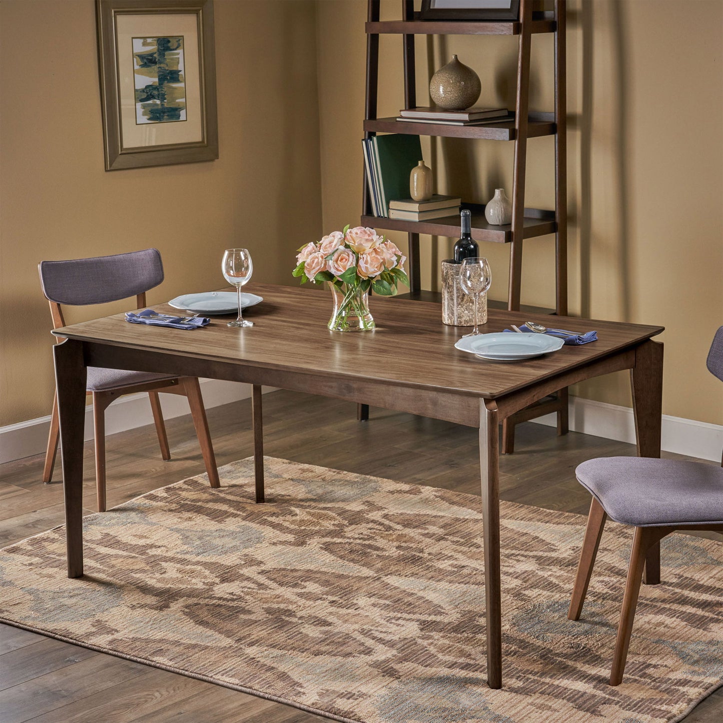 Jesse - Mid Century Style Dining Table With Minimal Details - Walnut