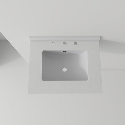 Basin Sink, 0.6" Ultra Thin Profile, Triple Faucet Holes