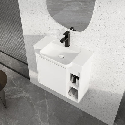 Wall Mounted Bathroom Vanity With Sink & Soft Close Door