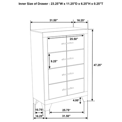 Strout - 4 Drawer Chest - Cream