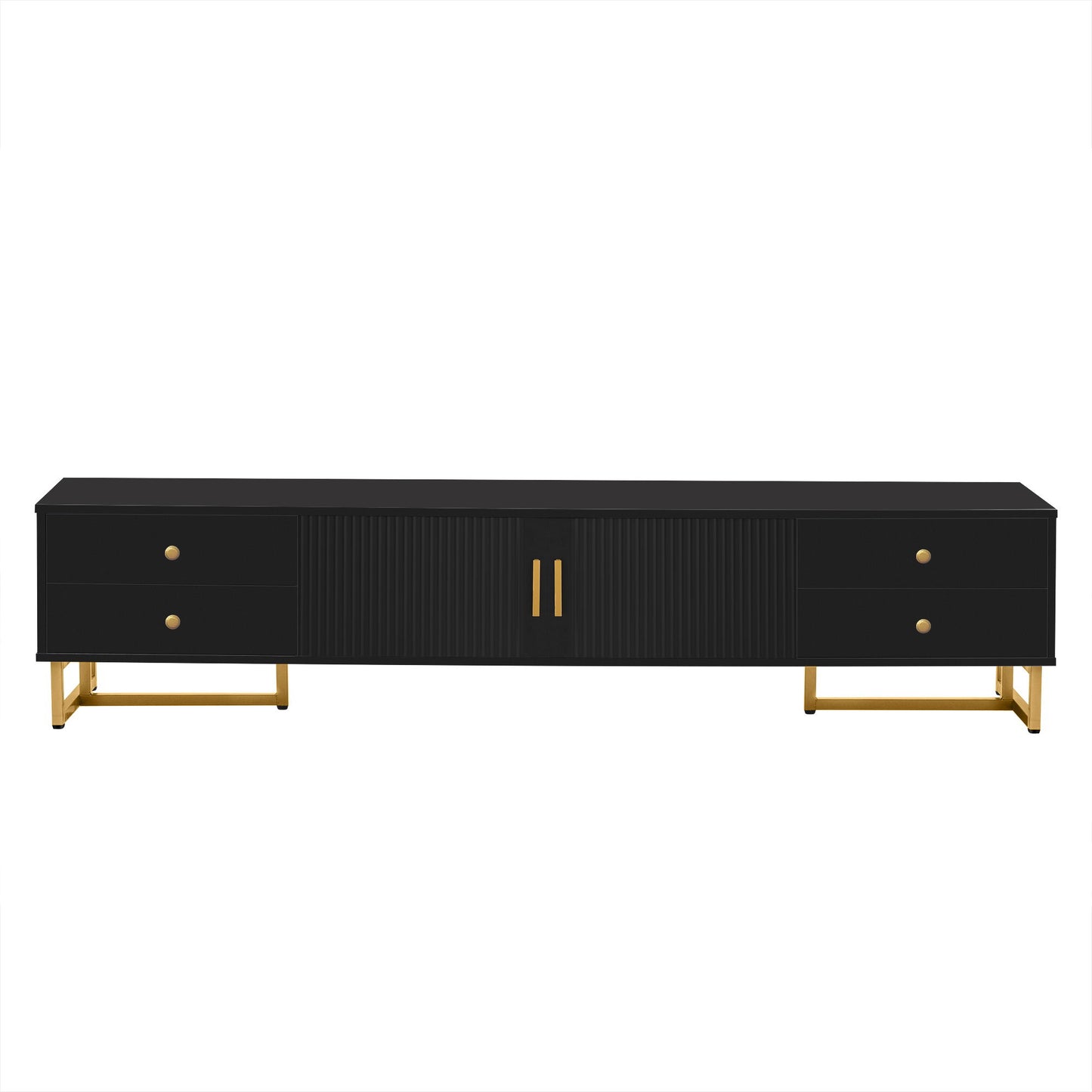 TV Media Console Table, TV Stand With Storage For Living Room - Black
