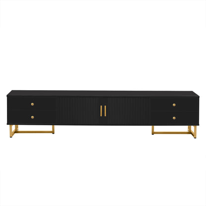 TV Media Console Table, TV Stand With Storage For Living Room - Black