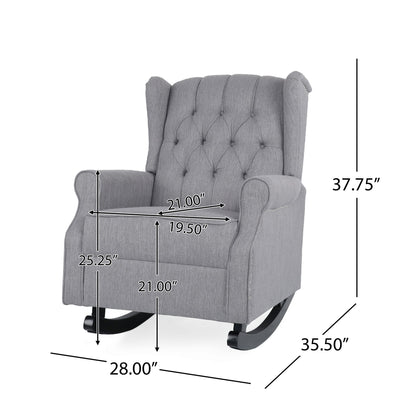 Sheila - Contemporary Fabric Tufted Wingback Rocking Chair
