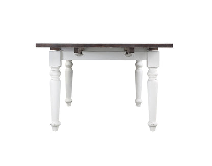Dining Table With Leafs - Brown / White