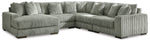 Lindyn 5-Piece Sectional with Chaise Fog